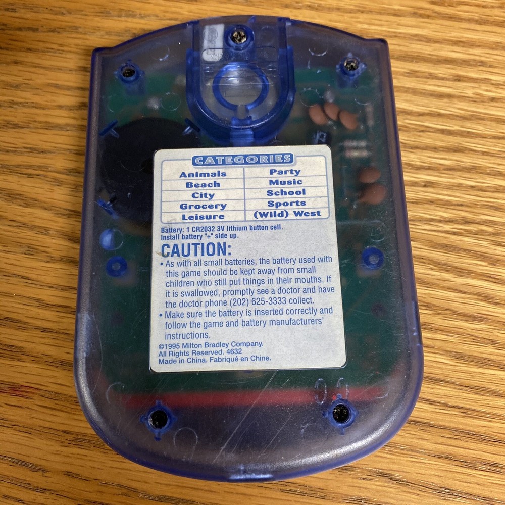 1995 Hangman Handheld Milton Bradley Tested Working