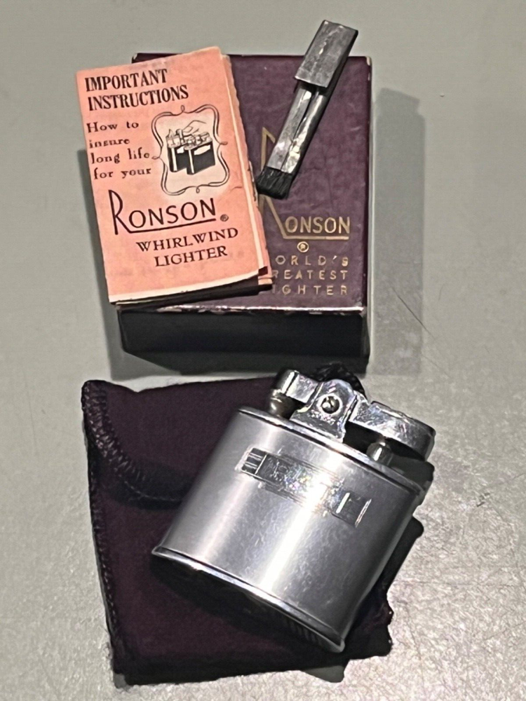 1950s NIB Ronson Whirlwind cigarette lighter & box