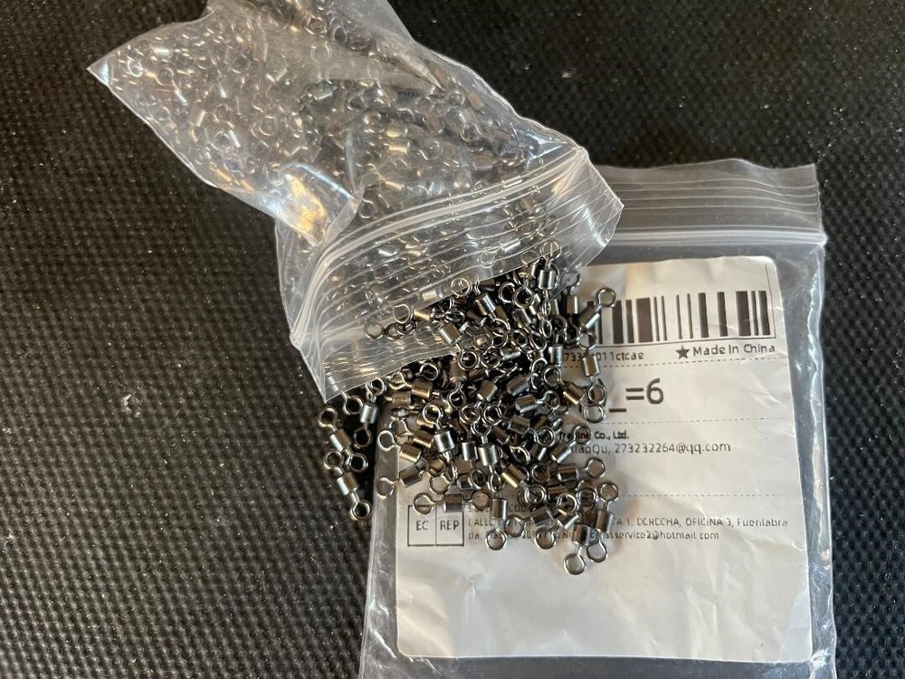 100 rolling swivels size 6 (12.5mm)