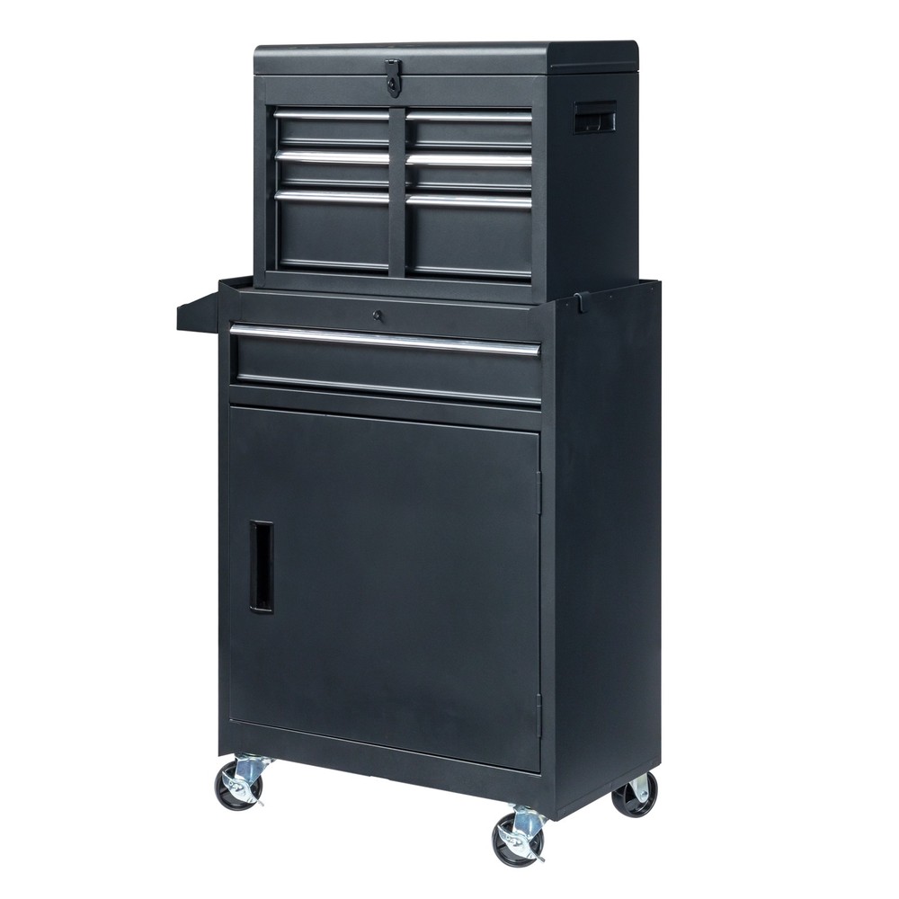 4-Drawer Rolling Tool Cabinet with Bottom Storage & Handle for Garage Workshop
