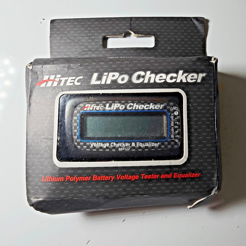 Hitec LiPo Voltage Checker + Equalizer 2–6S LCD w/Adapter Strap Manual UNTESTED