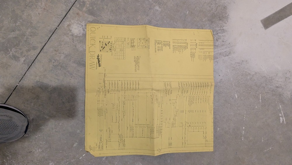 ORIGINAL Gottlieb QUICK DRAW Schematic with Procedures and Instructions manual