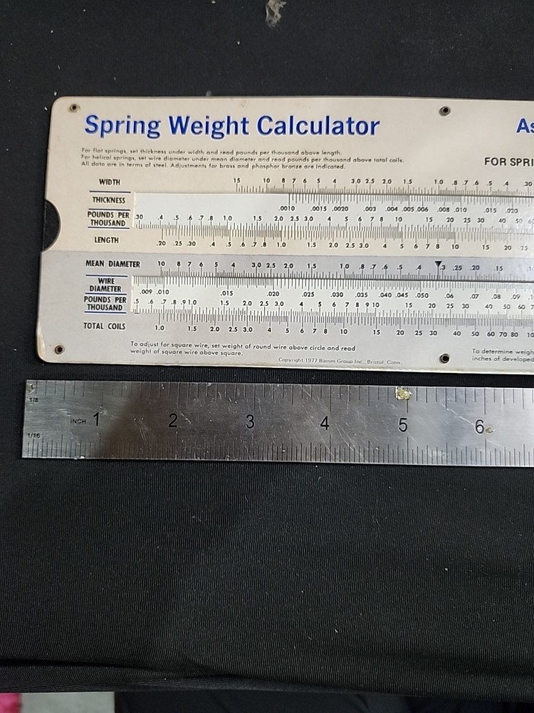 Vintage Associated Spring Spring Weight Calculator