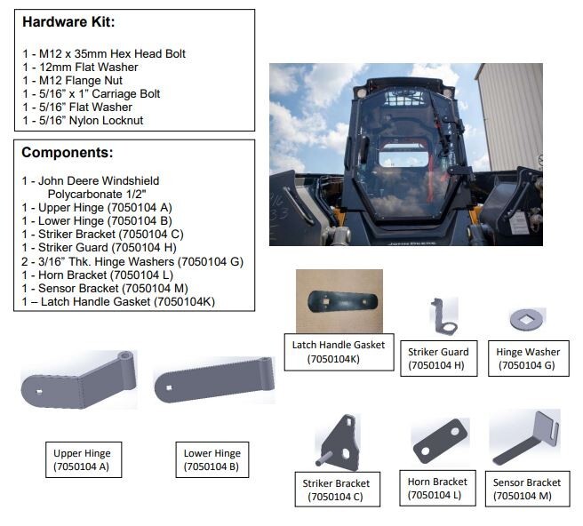 Discounted John Deere G Series Frame and Polycarbonate Windshield Replacement