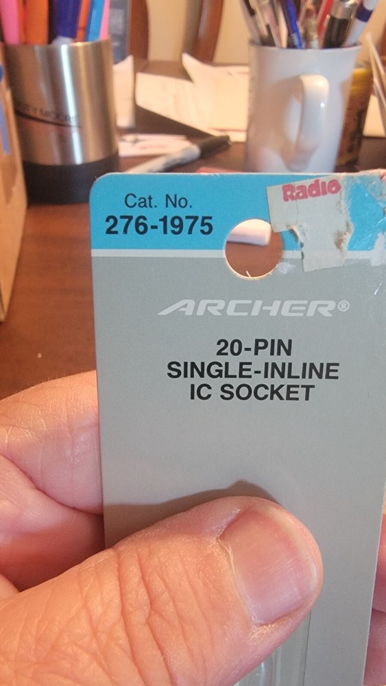 ARCHER 20 PIN INLINE SINGLE INLINE IC SOCKET NOS 276-1975