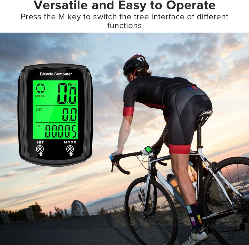 Multi-Function Wired Bicycle Speedometer with LCD Display - Accurate Tracking