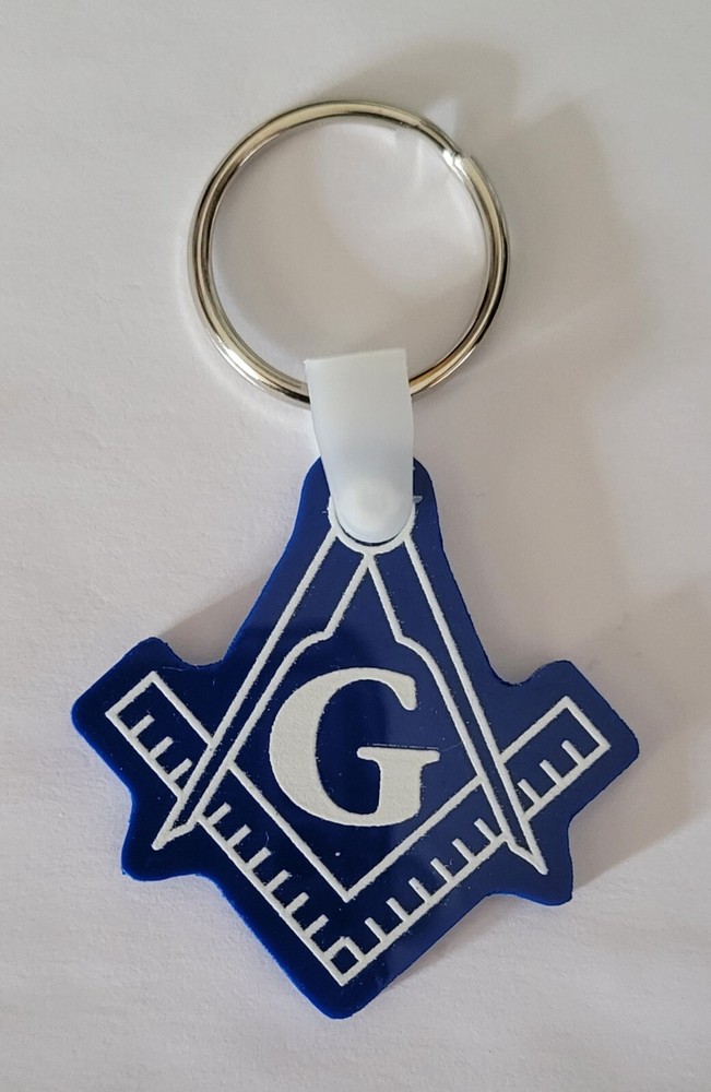 Key Loop Chain w Square & Compass Masonic Mason plastic