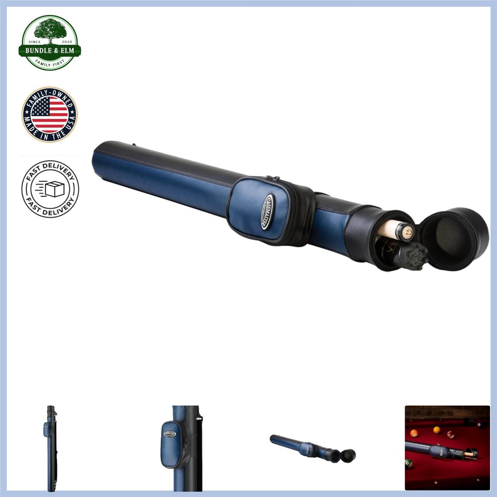 Hard Billiard Cue Case with Adjustable Strap and Three Storage Compartments