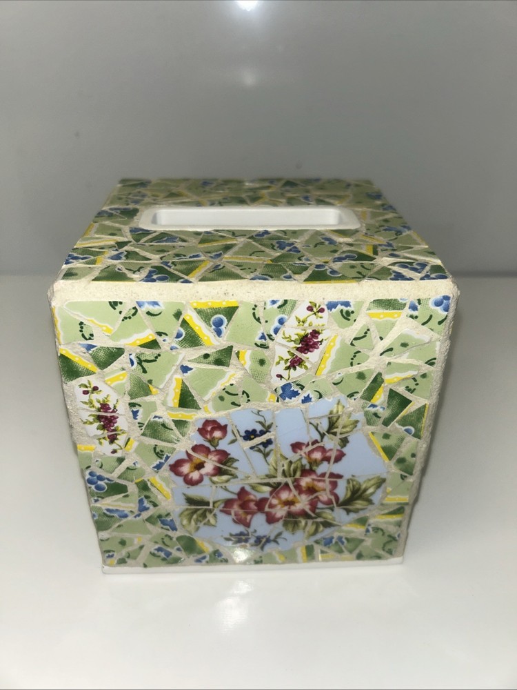 Unique Multicolor Mosaic Tile Tissue Box Cover