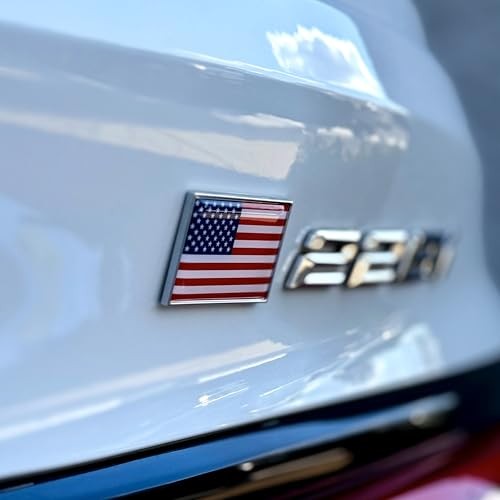 2 Mini American Flag OEM Chrome Emblems for Motorcycles, Mini Emblems