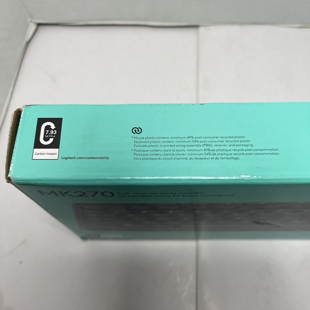 Logitech MK270 Wireless Keyboard and Mouse Combo Black USB Receiver - Open Box