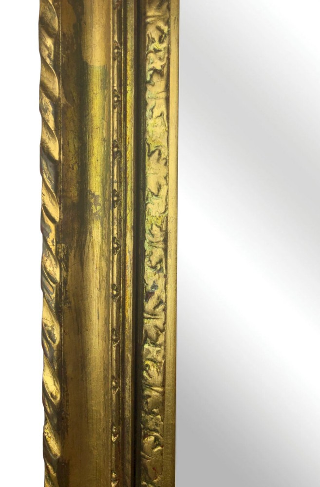 Vintage Solid Wood Framed Beveled Mirror 32 x 37" Painted Gold