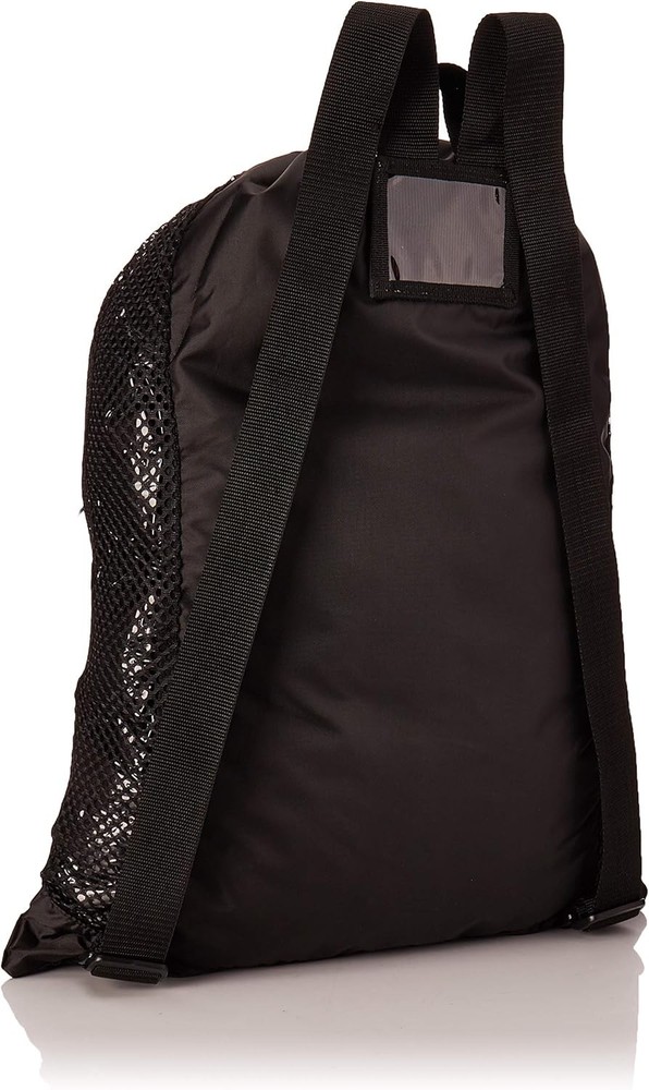 Deluxe Ventilator Mesh Equipment Bag Quick Drying Black Backpack Strap