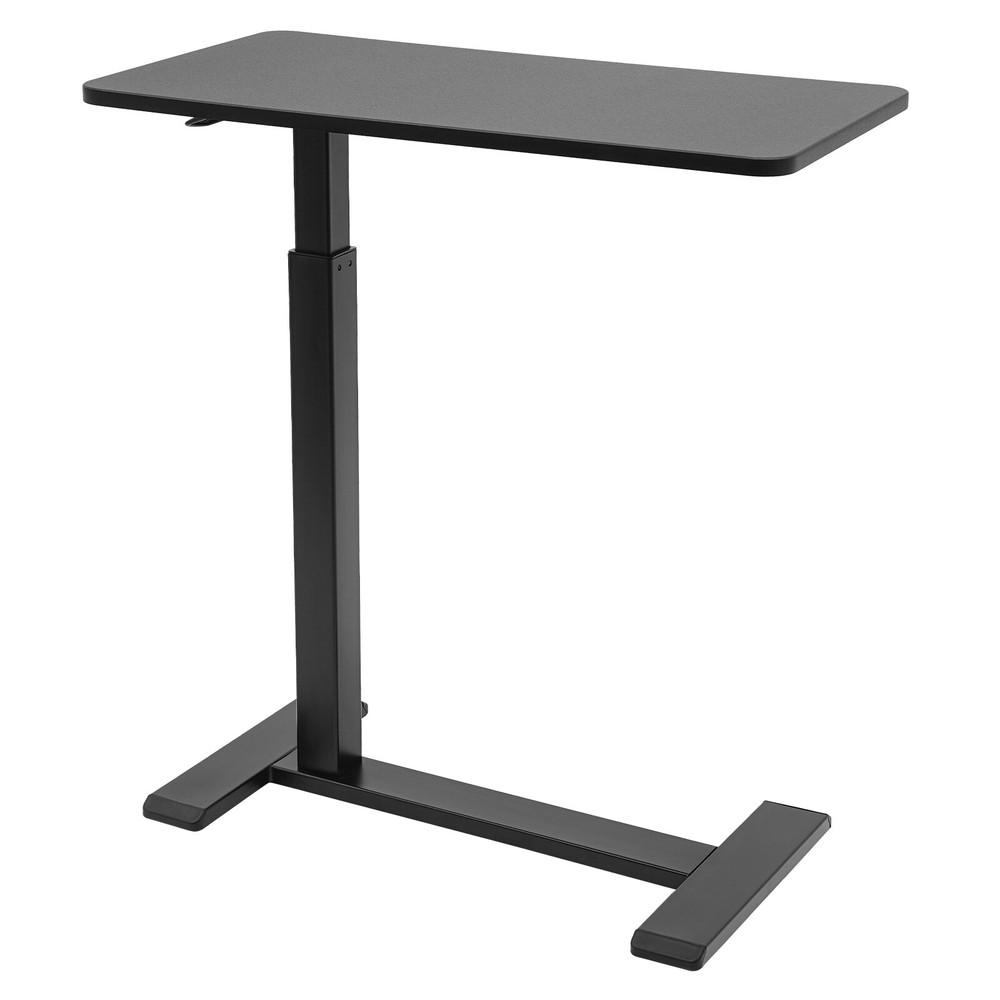 Adjustable Overbed Bedside Table with Pneumatic Height Adjustment Wheels
