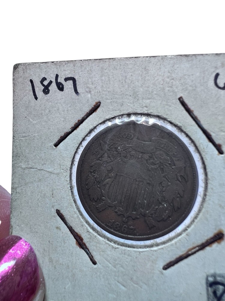 1867 TWO CENT PIECE 2¢ In Display Card