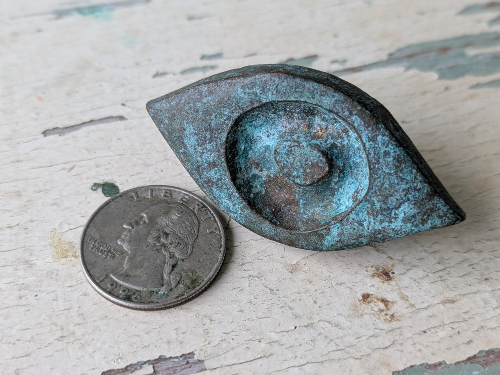 1967 "Antico" Eye by Jerome & Evelyn Ackerman Hand-cast Solid Brass Pull