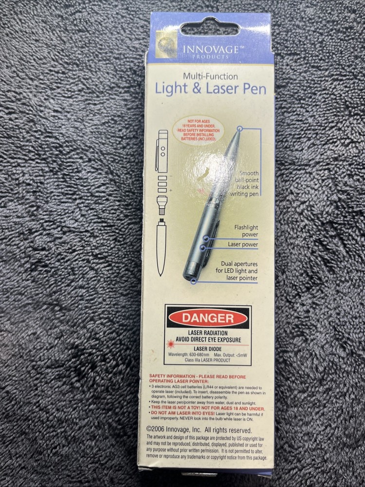 3-Function LED LIGHT and LASER PEN Combo Home/Office - New Batteries SHIPS FAST!