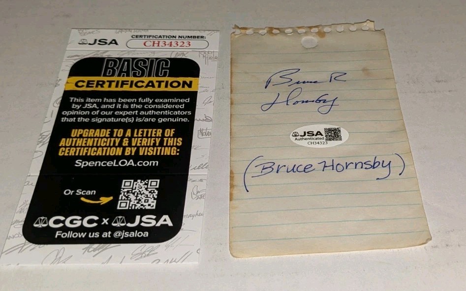 Bruce Hornsby Singer Song Writter Signed Cut JSA Certified