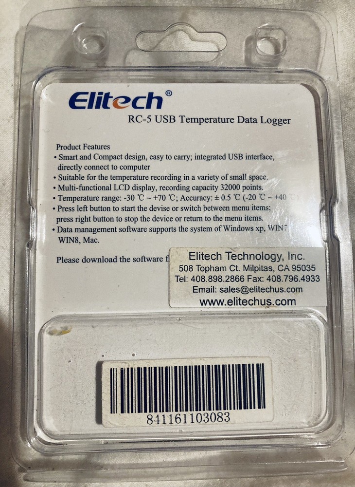 Elitech RC-5 USB Reusable Temperature Data logger Temp Recorder Quick PDF Report