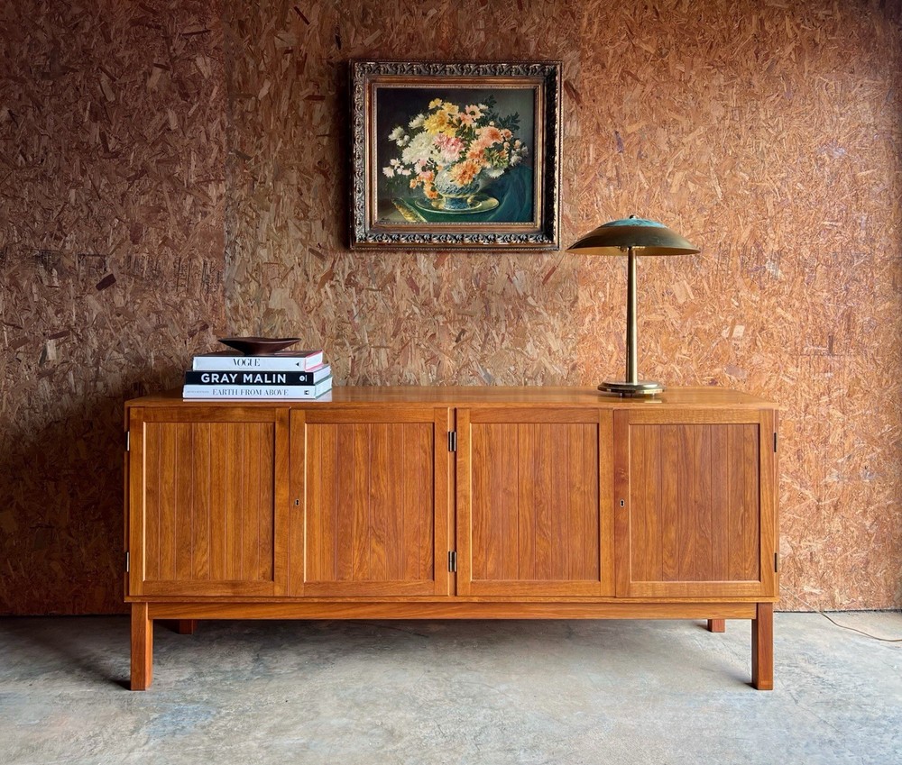 Danish Modern Solid Teak Sideboard or Credenza