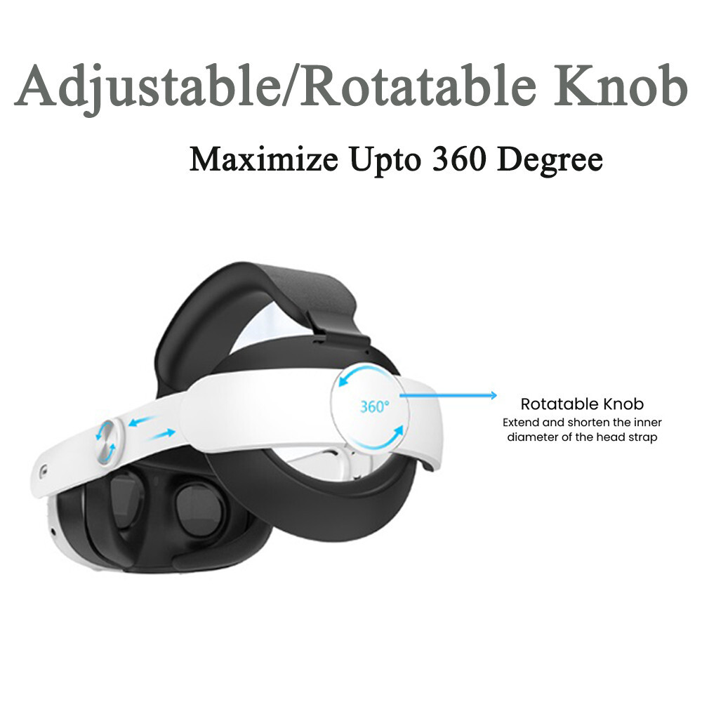 VR Head Strap for Meta/Oculus Quest 3 Adjustable and Comfortable, Reduces Stress