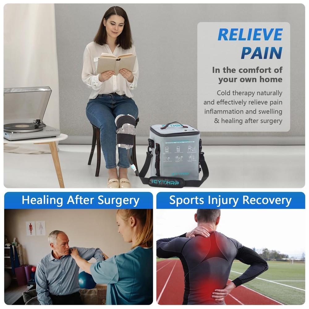 Cold Therapy Machine with Programmable Timer, Portable Ice Machine for Knee A...