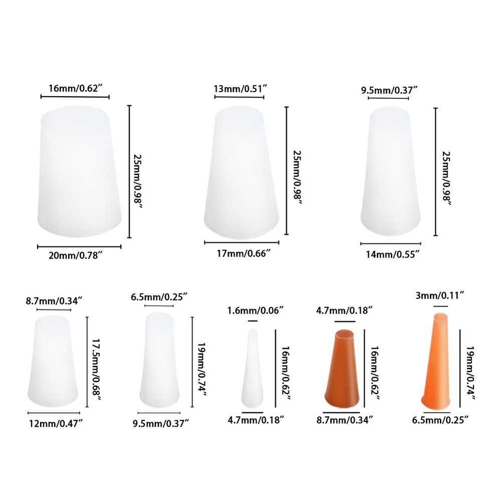 100Pcs Silicone Cone Set for Effective Masking in Powder Coating Processes
