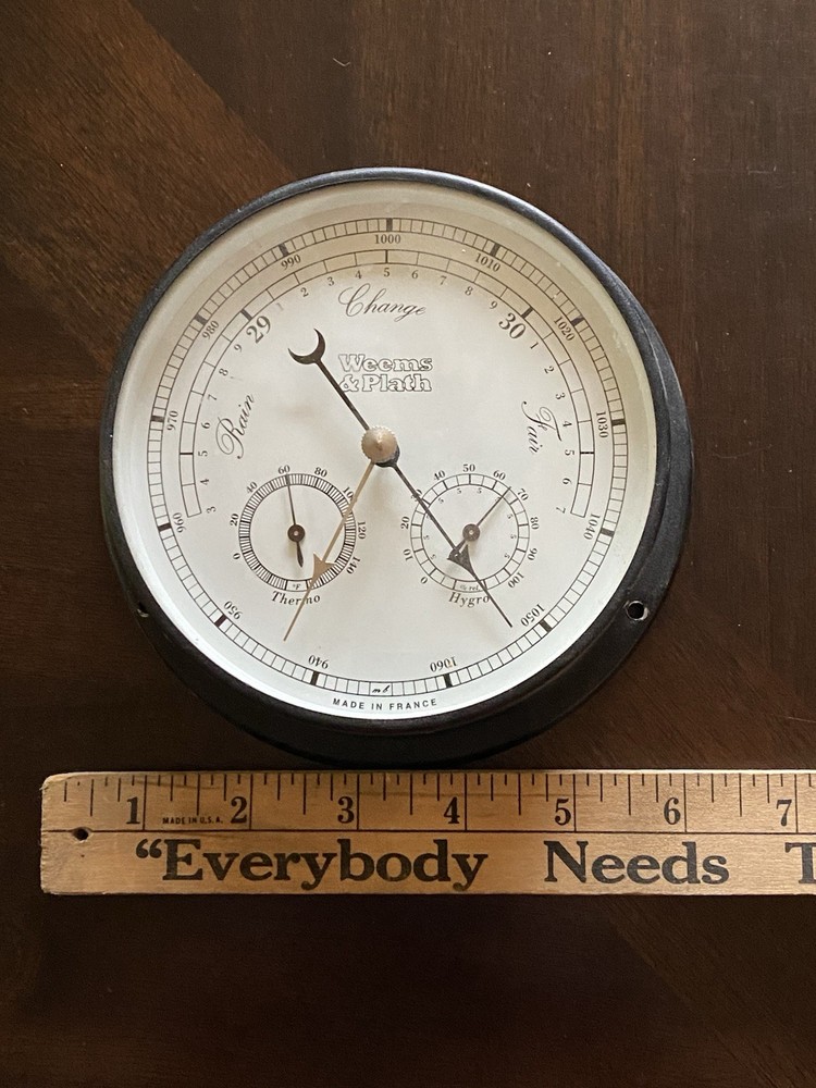Weeks & Plath Atlantis Collection Barometer, Thermo, Hygro, Black Dial & Finish