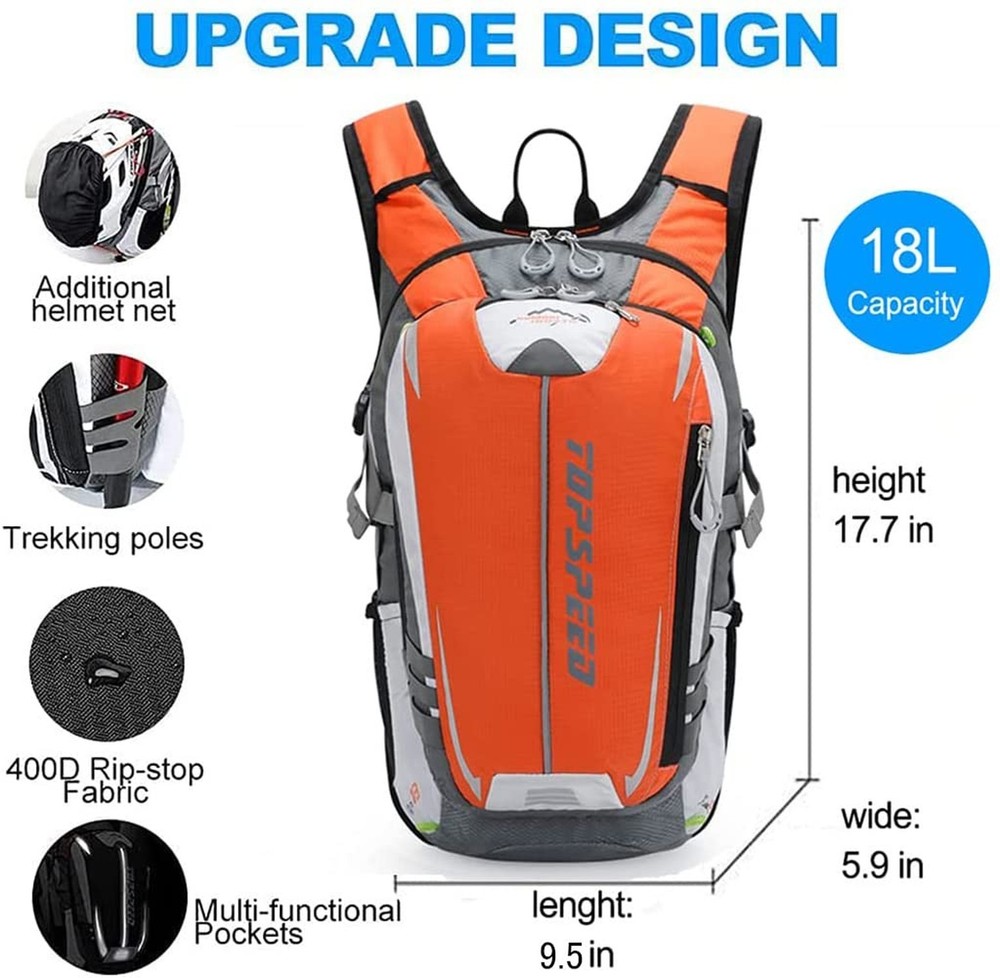 INOXTO Hydration Pack Backpack，18L Hydration Pack Lightweight Water Backp