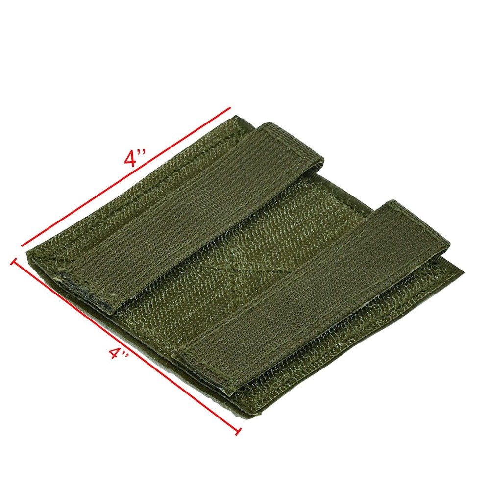 2Pack Molle Patch Panel Hook&Loop Adapter for DIY 4''x4'', Green