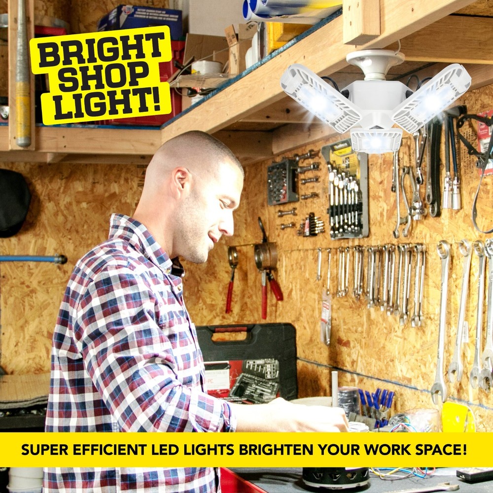 Bell + Howell Triburst 2000 Lumens White Multidirectional Socket LED Shop Light