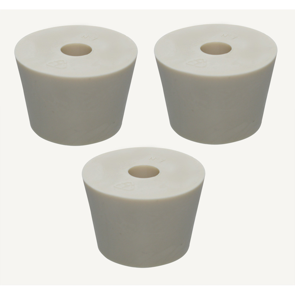#7 Bung Drilled Rubber Stopper (Set of 3)