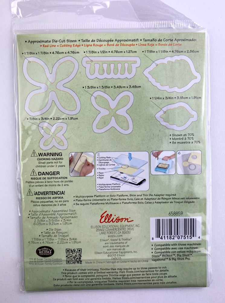 Sizzix Thinlits FLOWER, DAHLIA Flower Susan's Garden 6 Dies