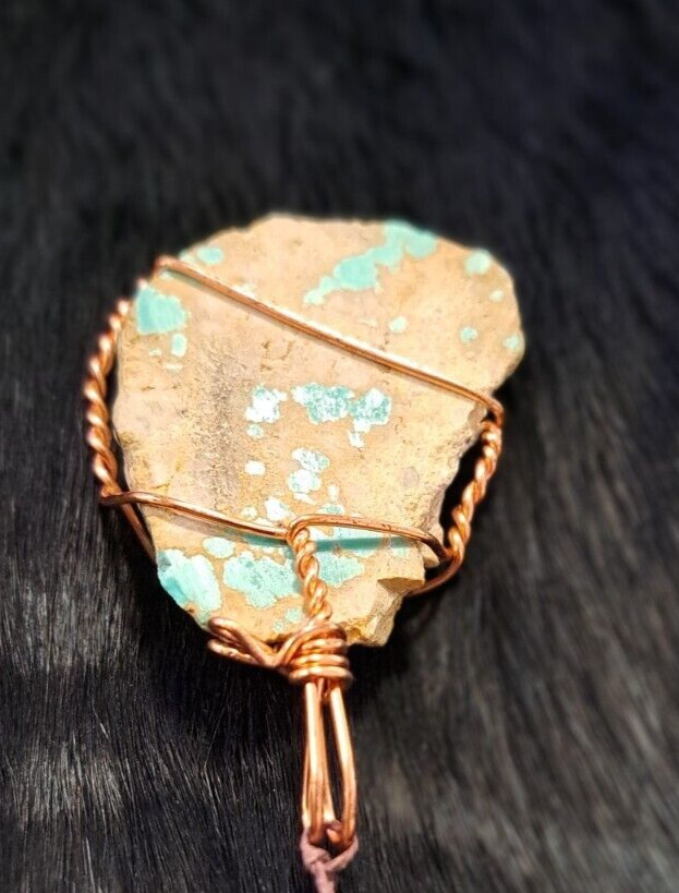 Amazonite in Copper Wrap Pendant