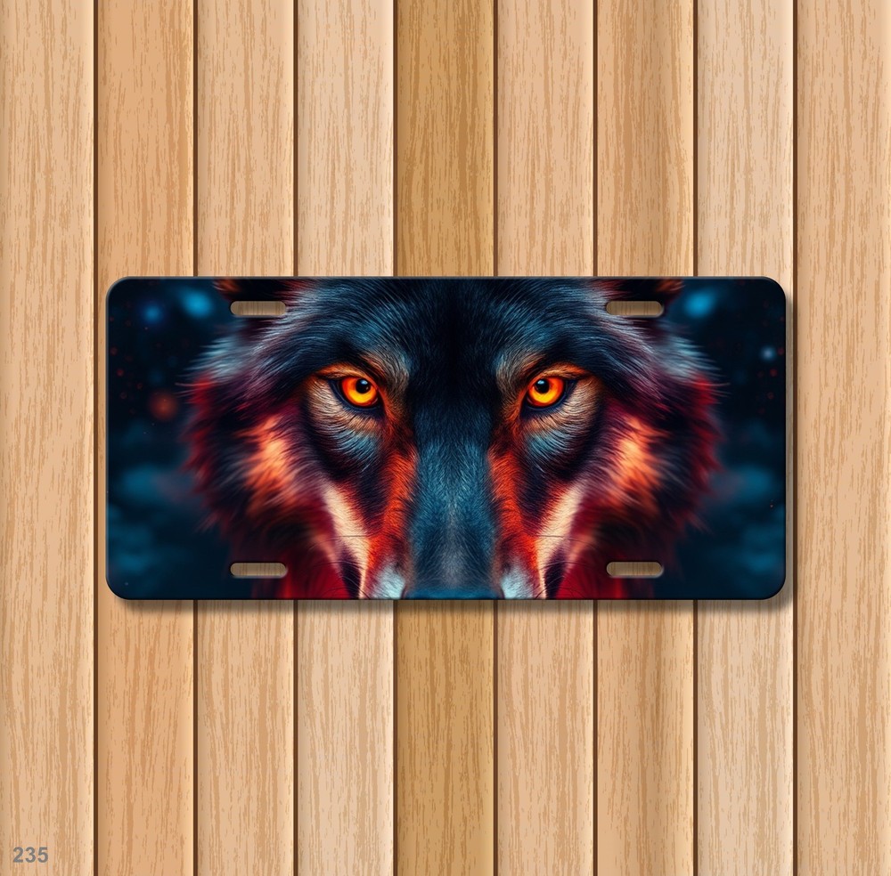Intense Wolf License Plate Custom Front Plate Anniversary Gift