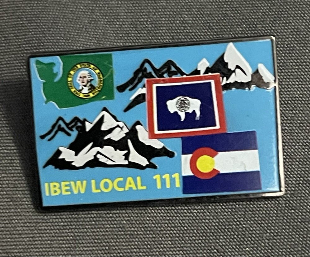 IBEW Local 111 Pin Denver Colorado State Flags