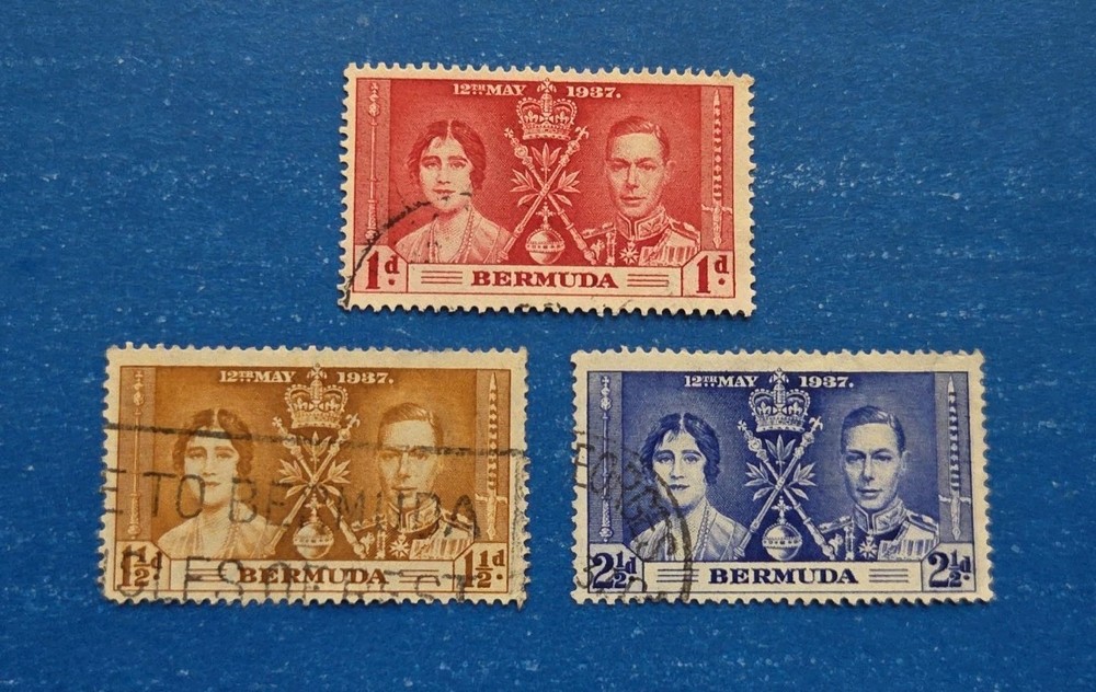 Bermuda Stamps, Scott 115-117 Complete Set Used