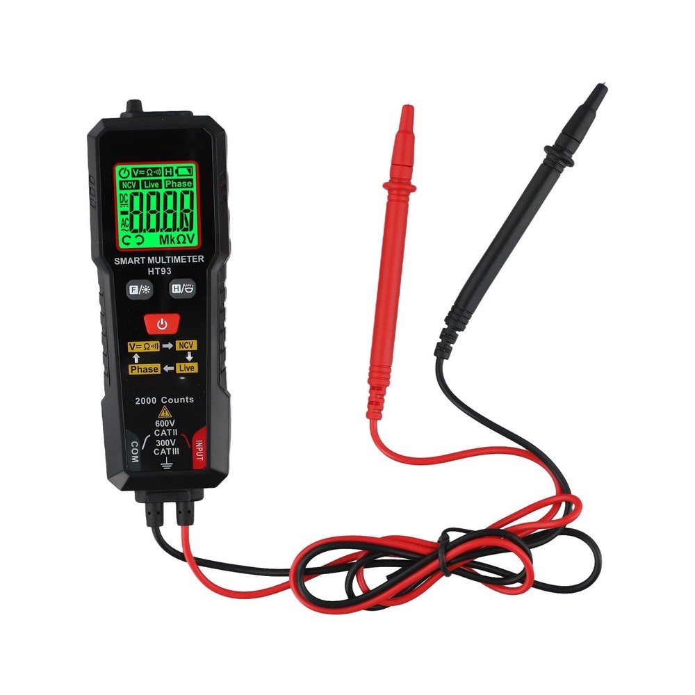 Handheld HT93 Multimeter with LED Flashlight and Auto Shutdown Feature