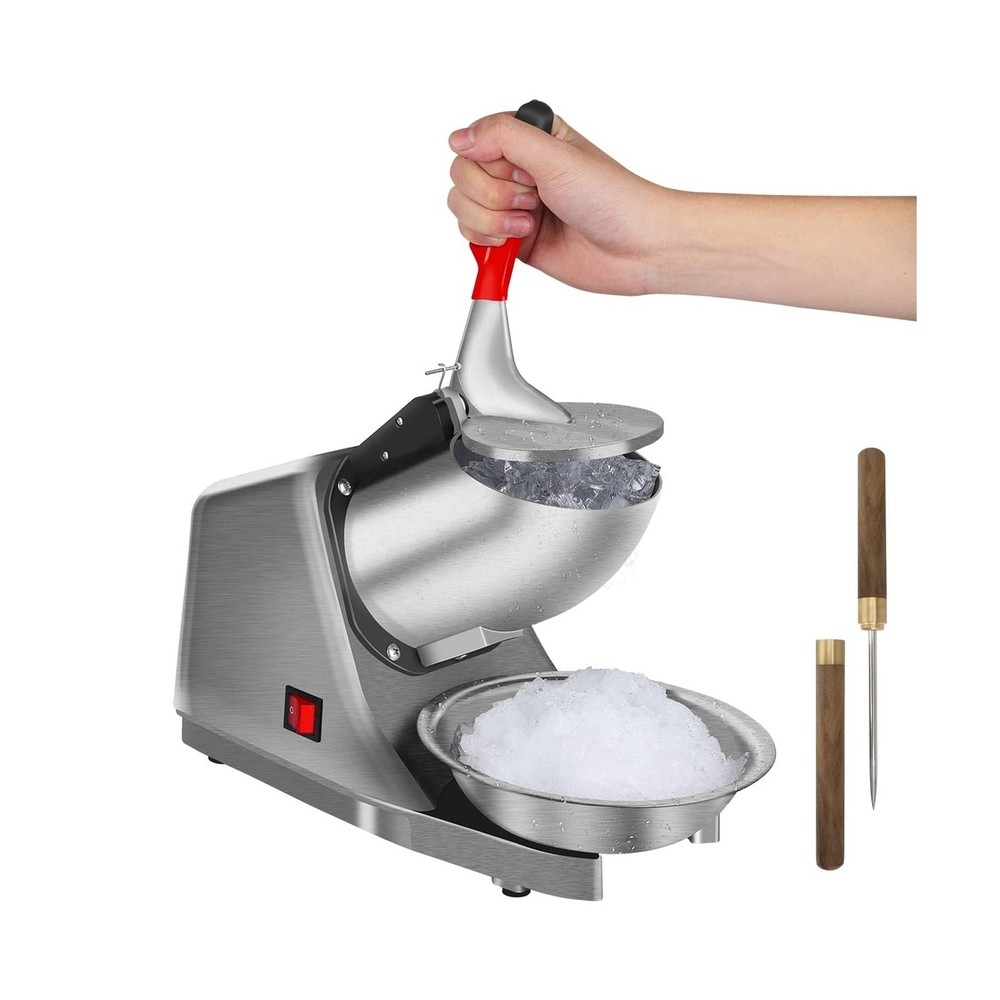 Reespring Shaved Ice Machine Ice Crusher Snow Cone Machine with Stainless Ste...