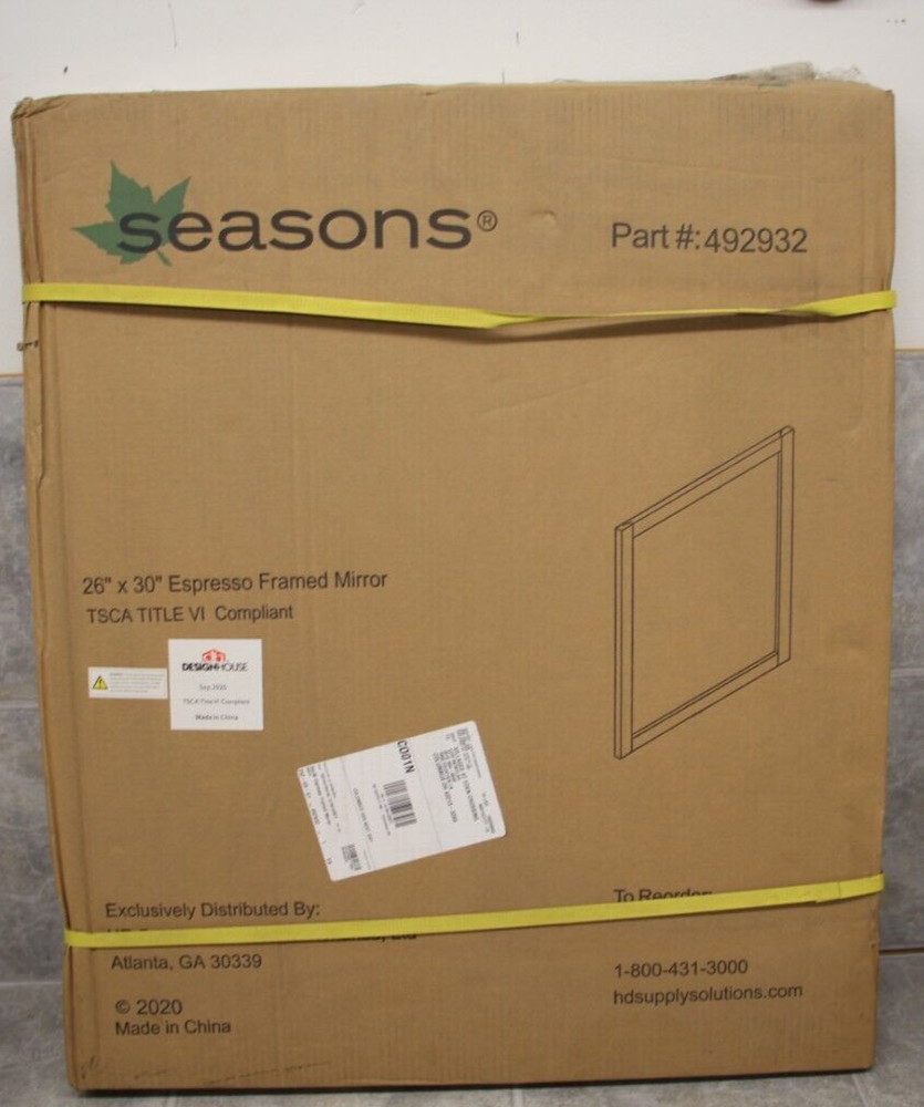 seasons 26" x 30" Espresso Framed Mirror #492932