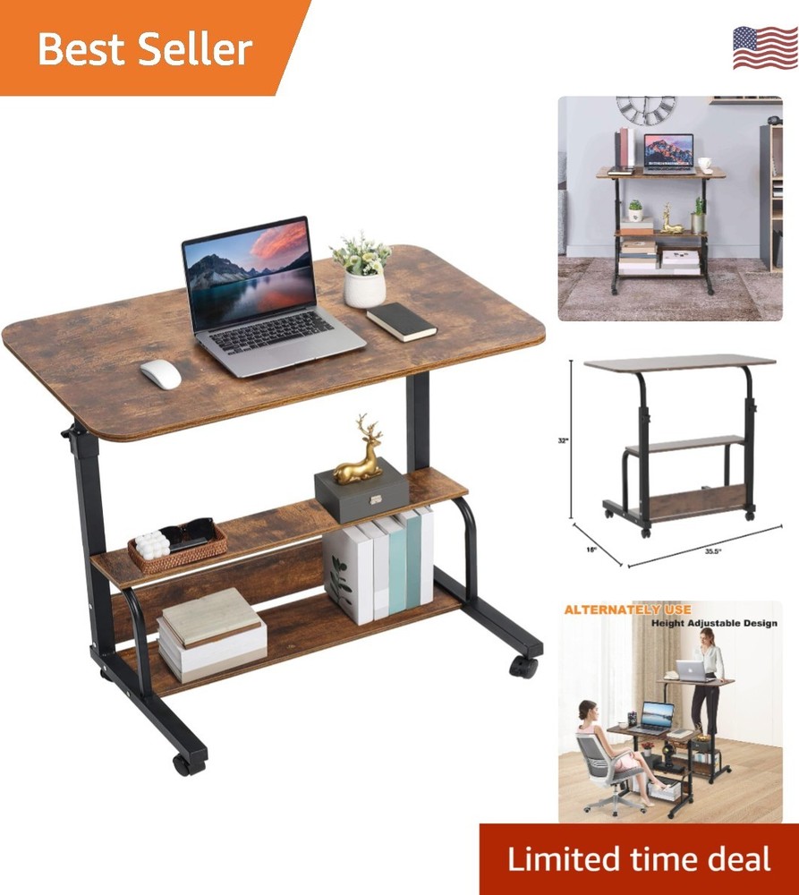 Durable Modern Computer Desk with Adjustable Height - Perfect for Work & Play