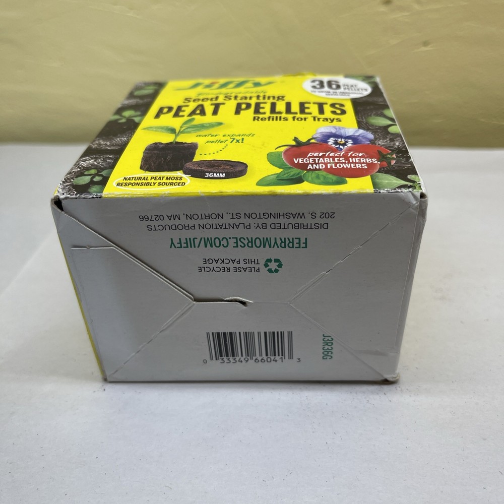 Jiffy 36mm Seed Starting Peat Pellets Refills 36 Pack Biodegradable Easy To Use
