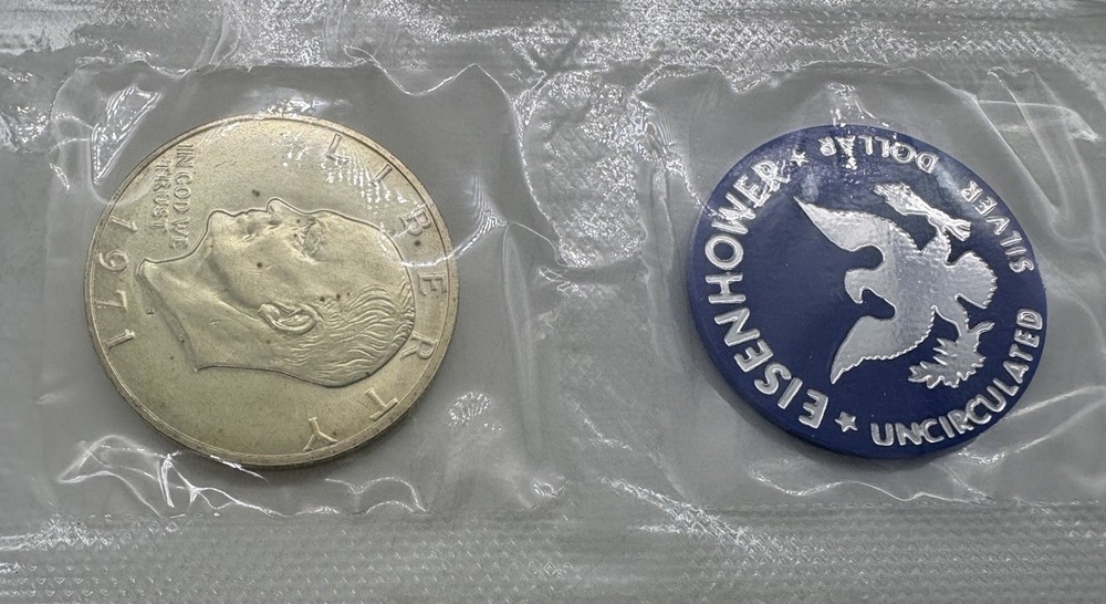 1971 Eisenhower Uncirculated Silver Dollar In Original Package (s)