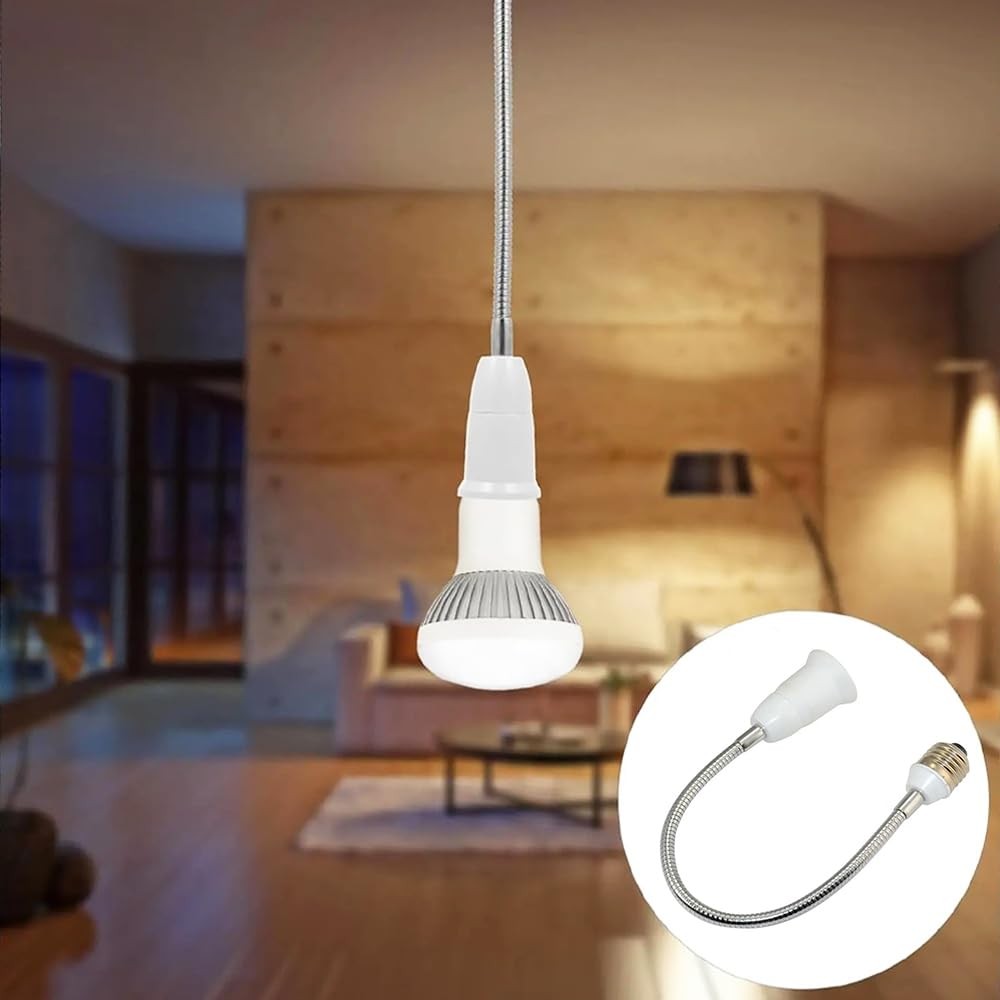 E26/E27 Light Socket Extender Adapter,60cm/24 inch Bulb White