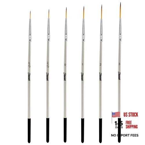 Script Liner Paintbrush 6 PCS Highly Flexible Liner Brush Extra Long Fine