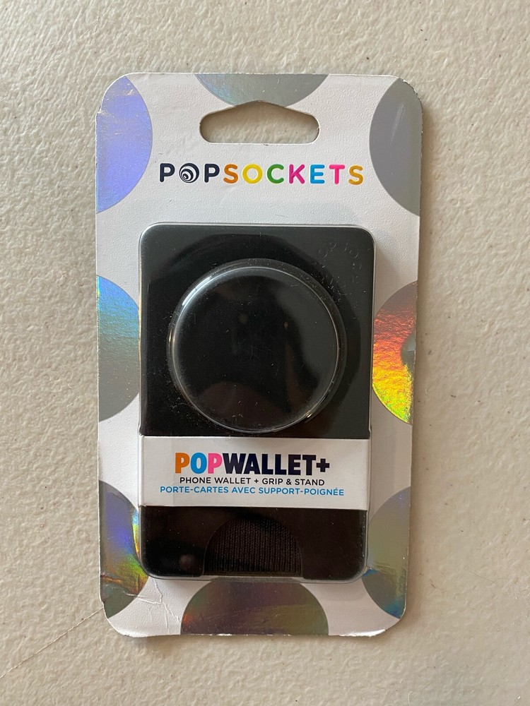 Authentic PopSockets PopWallet Plus Black Card Holder