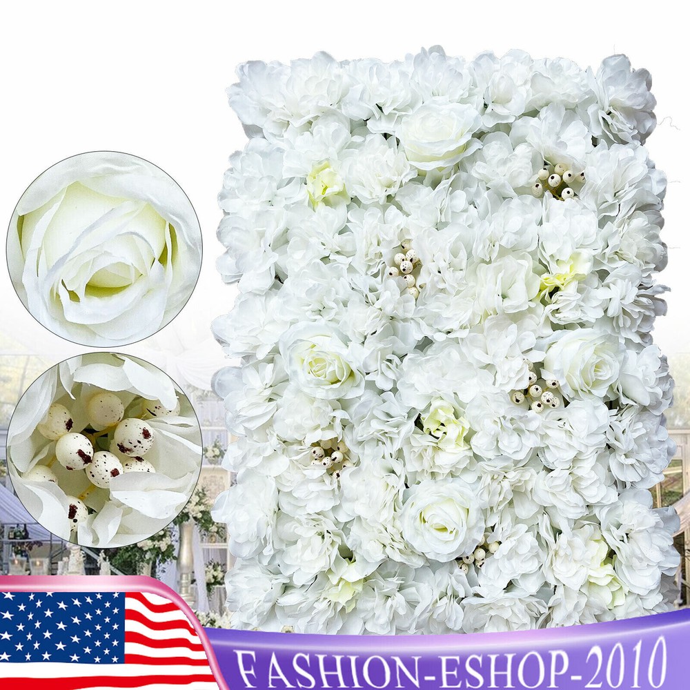 12* Artificial Flower Wall Panel Wedding Backdrop Event Party Flower Wall Panel