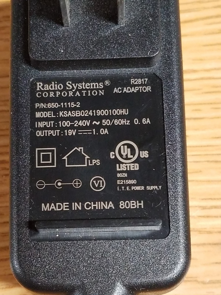 Radio Systems Corp AC Adapter Model 650-1115-2