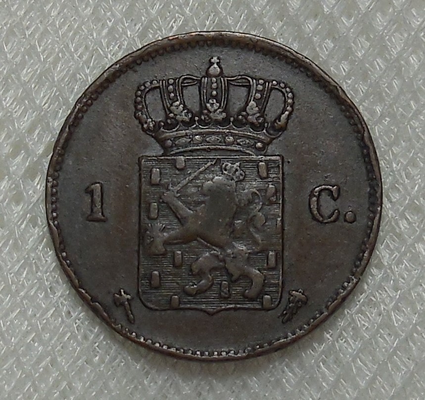 1876 NETHERLANDS 1 CENT COPPER COIN