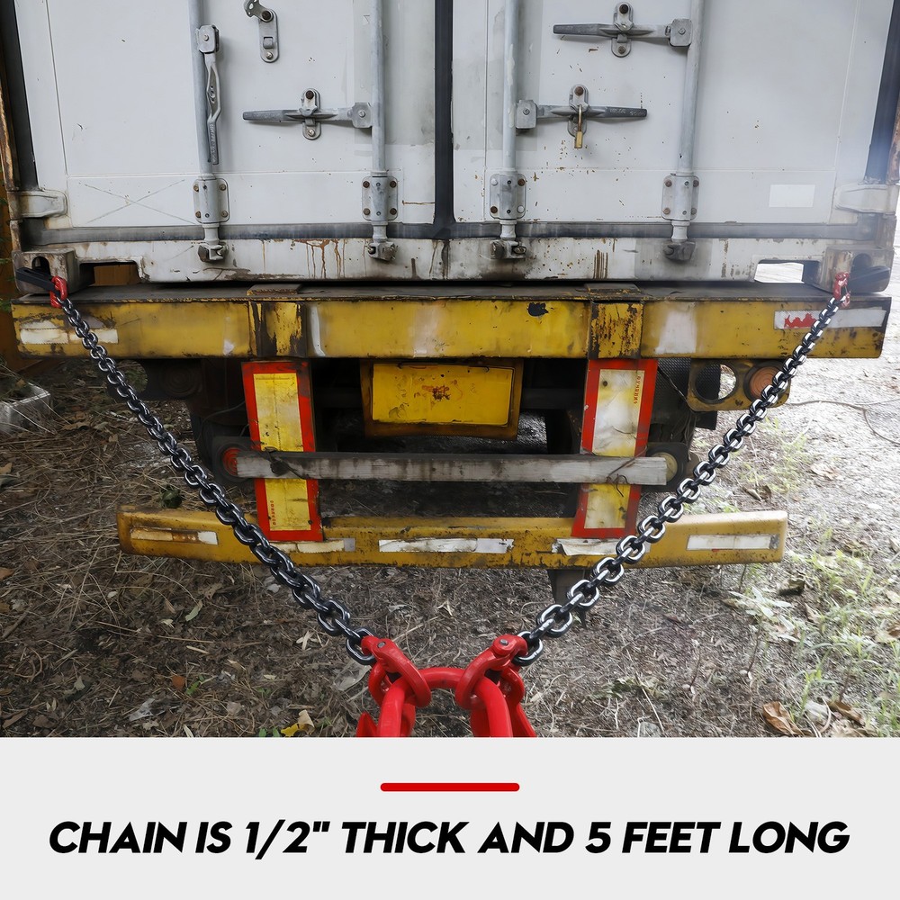 Shipping Container Loading Chain (1/2" x 5'),Container Chain Bridle Hooks G80..